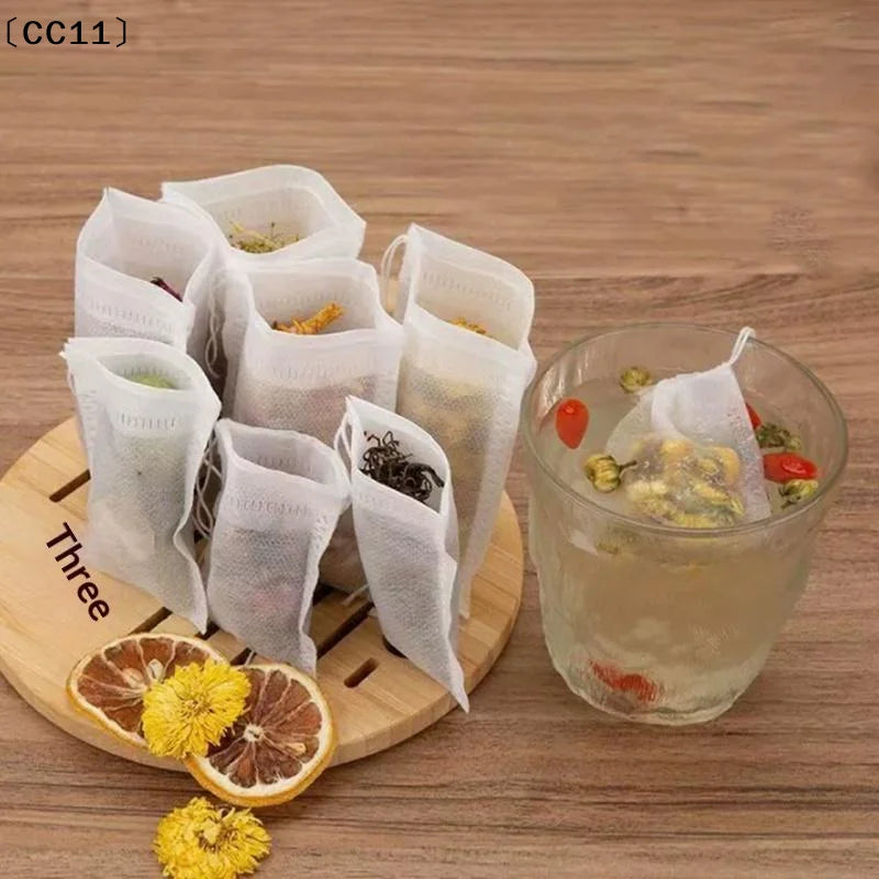 Disposable Tea Bag Pouch Empty Non-woven Fabric Drawstring Infuser Qme
