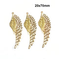 10Pcs Angel Wings Filigree Wraps Connectors For Making DIY Jewelry Accessories Findings Metal Crafts Scrapbook Home Decor yk0907 Qme 20x70mm-Gold-1