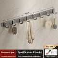 Metal Hook Strong Adhesive Wall Mounted Bathroom Without Punchkitchen Qme Gray 8hook