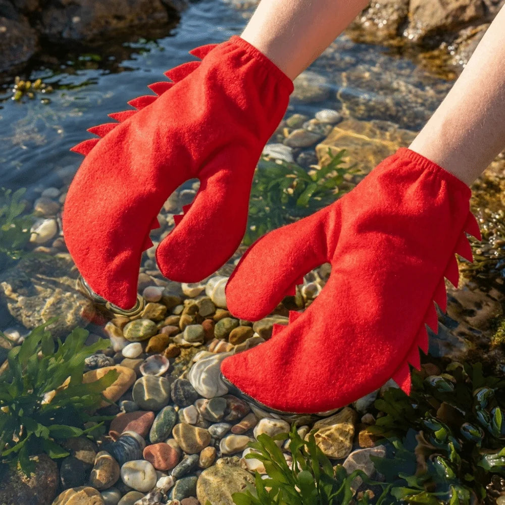 Novelty Cartoon Crab Pliers Gloves Creative Polyester Dress Up Mitten Qme