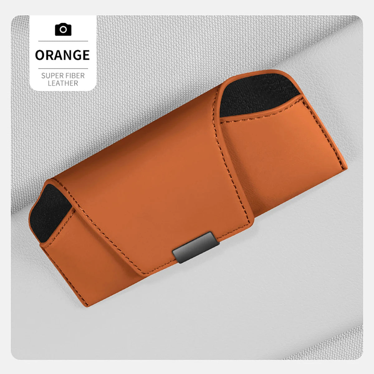 Car Glasses Case Sun Visor Storage Magnetic Sunglasses Supplies Qme Orange