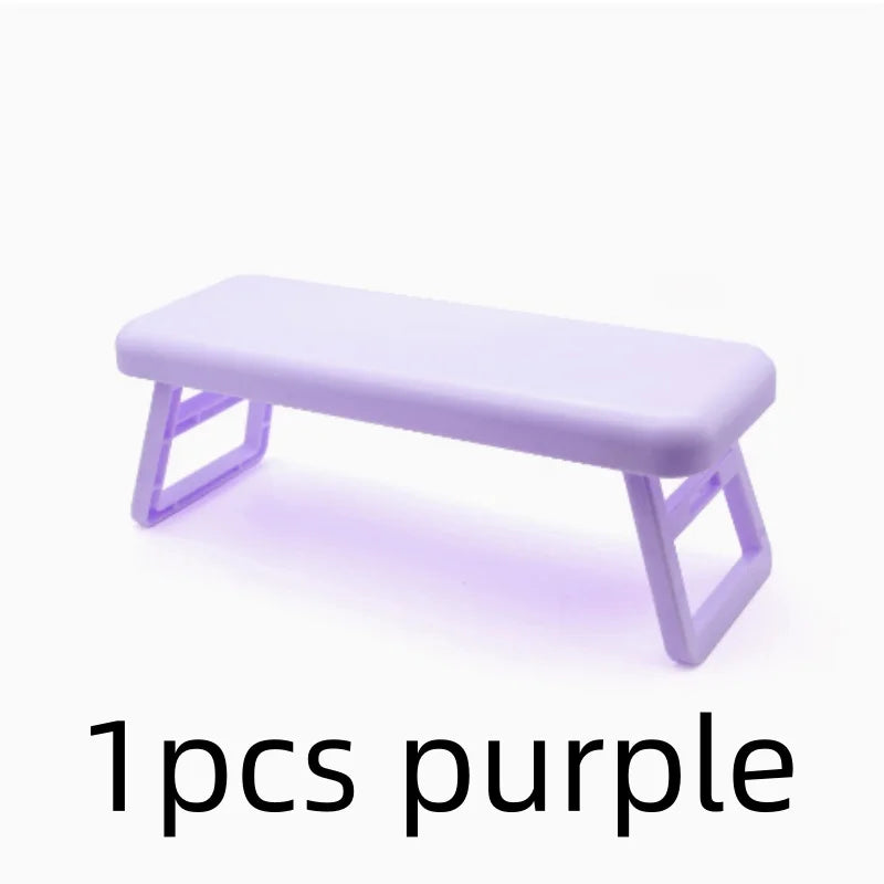 Foldable Nail Art Hand Pillow ABS Nail Rest Arm Stand Holder Armrest Sponge Support Mat Polish Tool Practice Salon Qme 1pcs purple