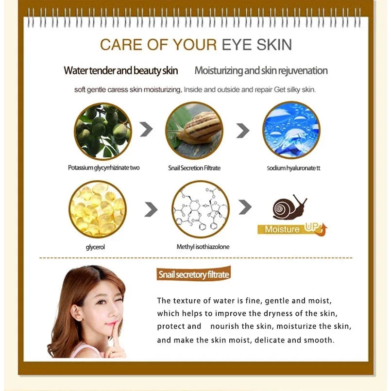 Skincare Snail Collagen Cream Anti Aging Whiten Skin Face Fade Dark Qme
