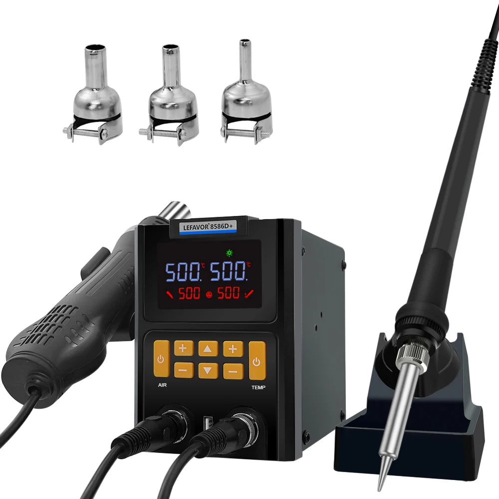 LF 8586D Soldering Station 1 600W Air Gun LCD Digital Display 60W Qme