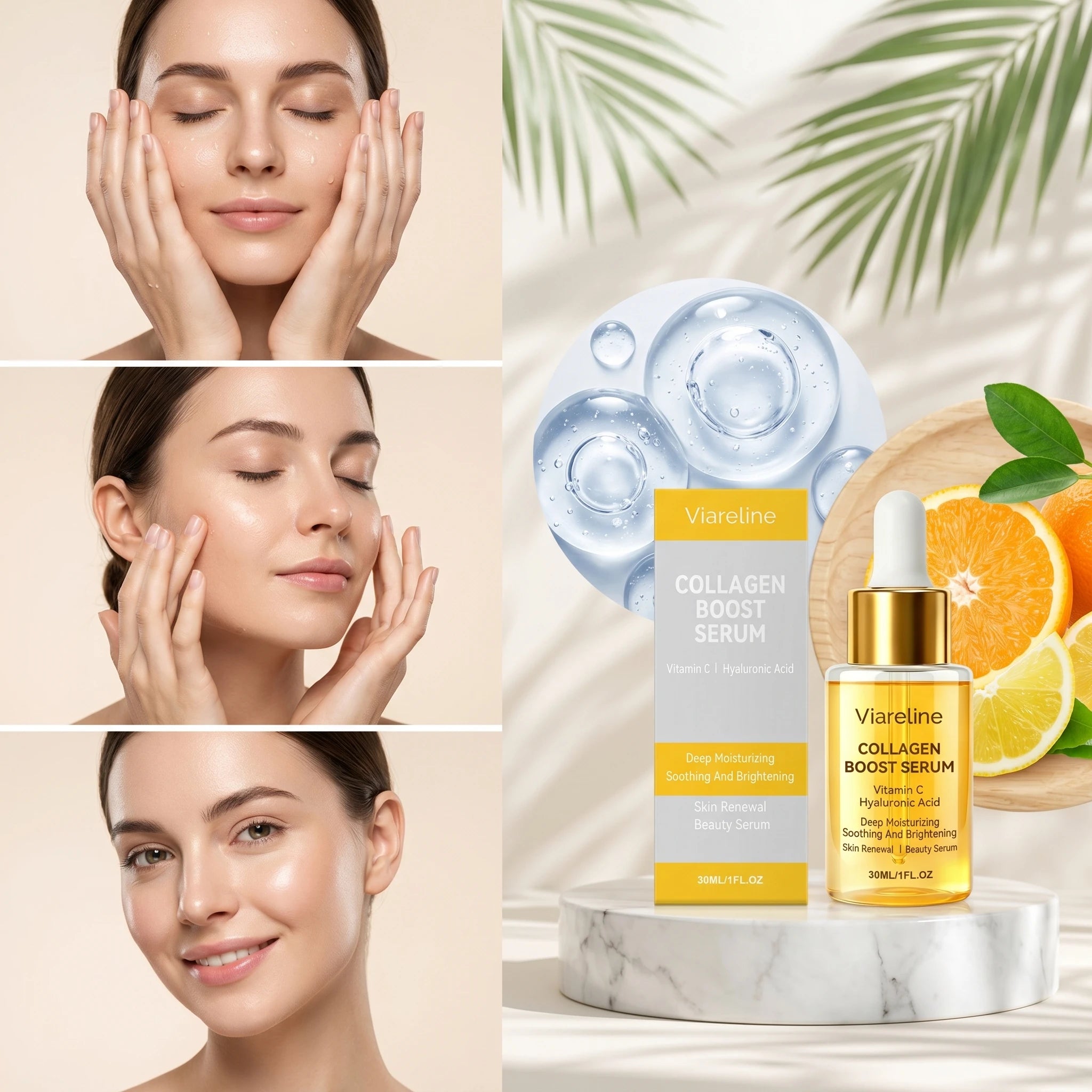 Viareline Collagen Boost Serum Wrinkle Removal Brightening Facial Qme