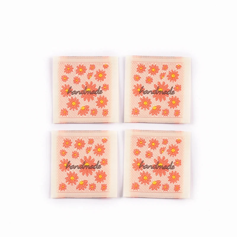 30pcs 33-41mm Colorfull Mix Flower Pattern Labels For DIY Clothes Bag Decoration Delicate Sewing Accessories Without Gum cp4179 Qme 30pcs 3.3cm