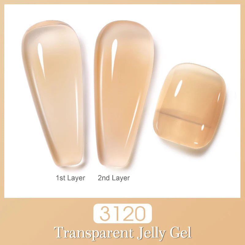 Arte Clavo Jelly Gel Polish Semi-transparent Pink Nude Clear DIY Nail Qme 3120