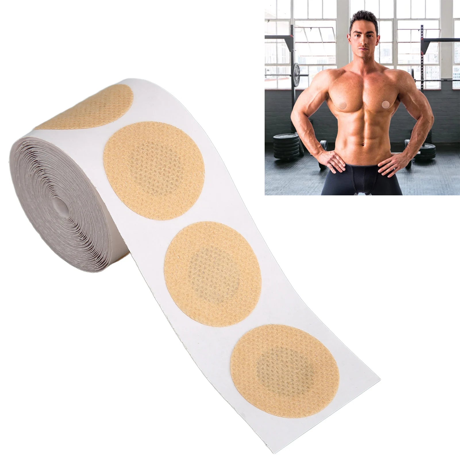 50 Pairs Men Nipple Cover Sweatproof Soft Nipple Adhesive Cover for Running Sports Sports Men Nipple Cover Running Nipple Cover Qme