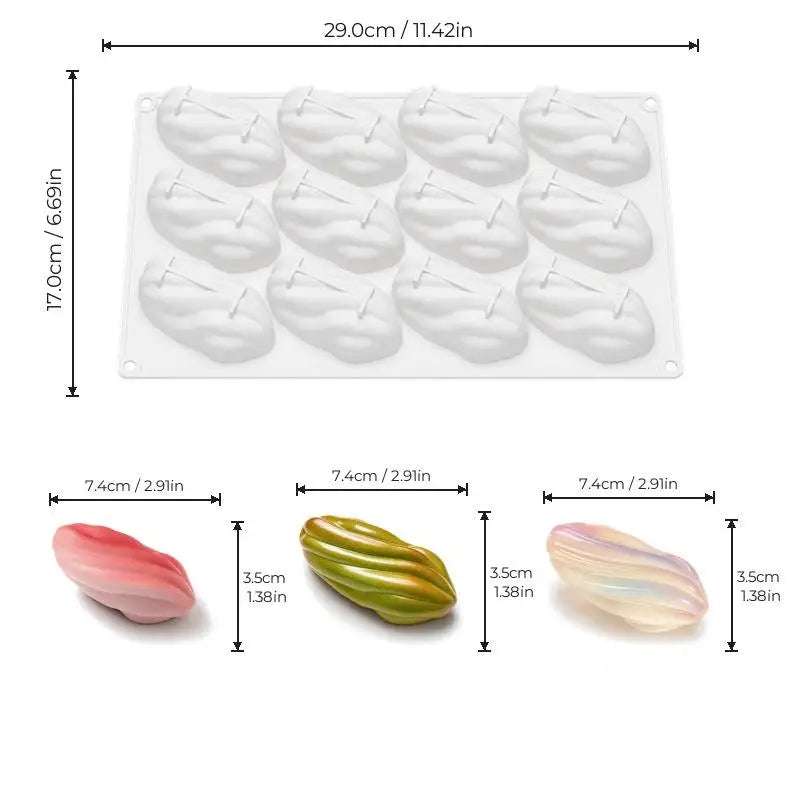Pistachios Design Food Grade Silicone Chocolate Mold French Mousse Qme A2