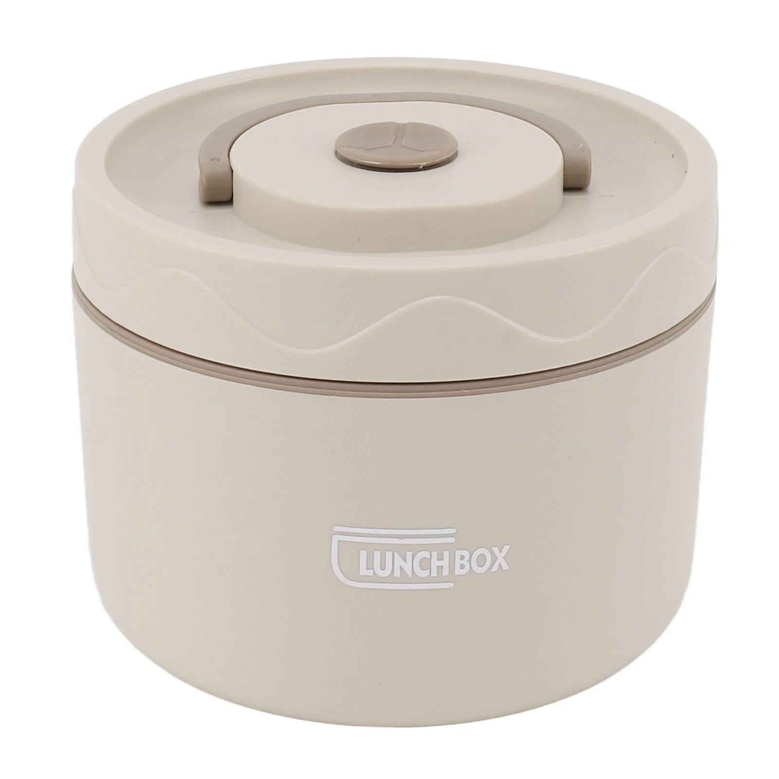 550ml Heat Insulation Cooker Thermal Cooking Pot Stainless Steel Double Layer Portable Round Shape Thermal Lunch Container Qme Beige Microwave oven lunch