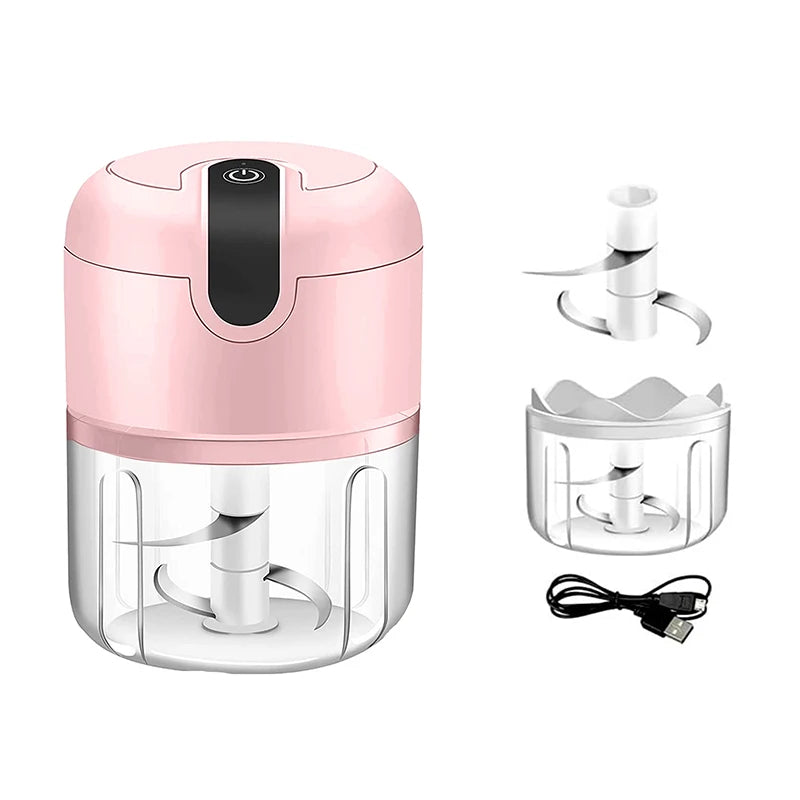 Electric Mini Garlic Chopper,Food Processor,Portable Cordless Garlic Mincer Masher,Meat Grinder Qme C
