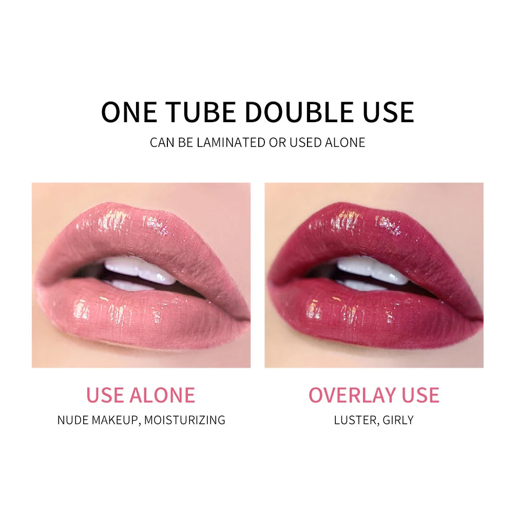 QIBEST Waterproof Transparent Lip Gloss Velvet Matte Lipstick Long Lasting Moisturizing Lip Glaze Lip Plumper Extreme Lipgloss Qme