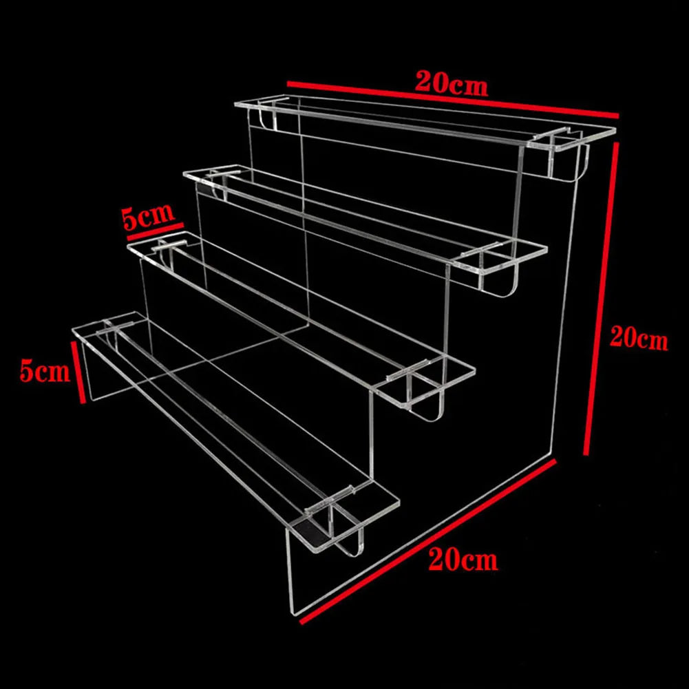 Display Rack Storage Rack Acrylic Transparent Ladder Hand Made Model Small Toys Staircase Figurines Display Stand Decoration Qme four floors