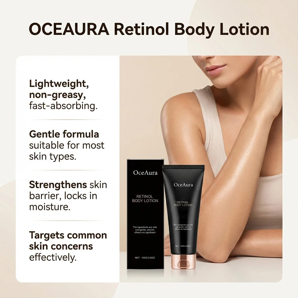 Retinol Body Lotion Anti Aging Firming Hydrating Brightening Increase Elasticity Softening Moisturizer for Dry Skin Body Cream Qme