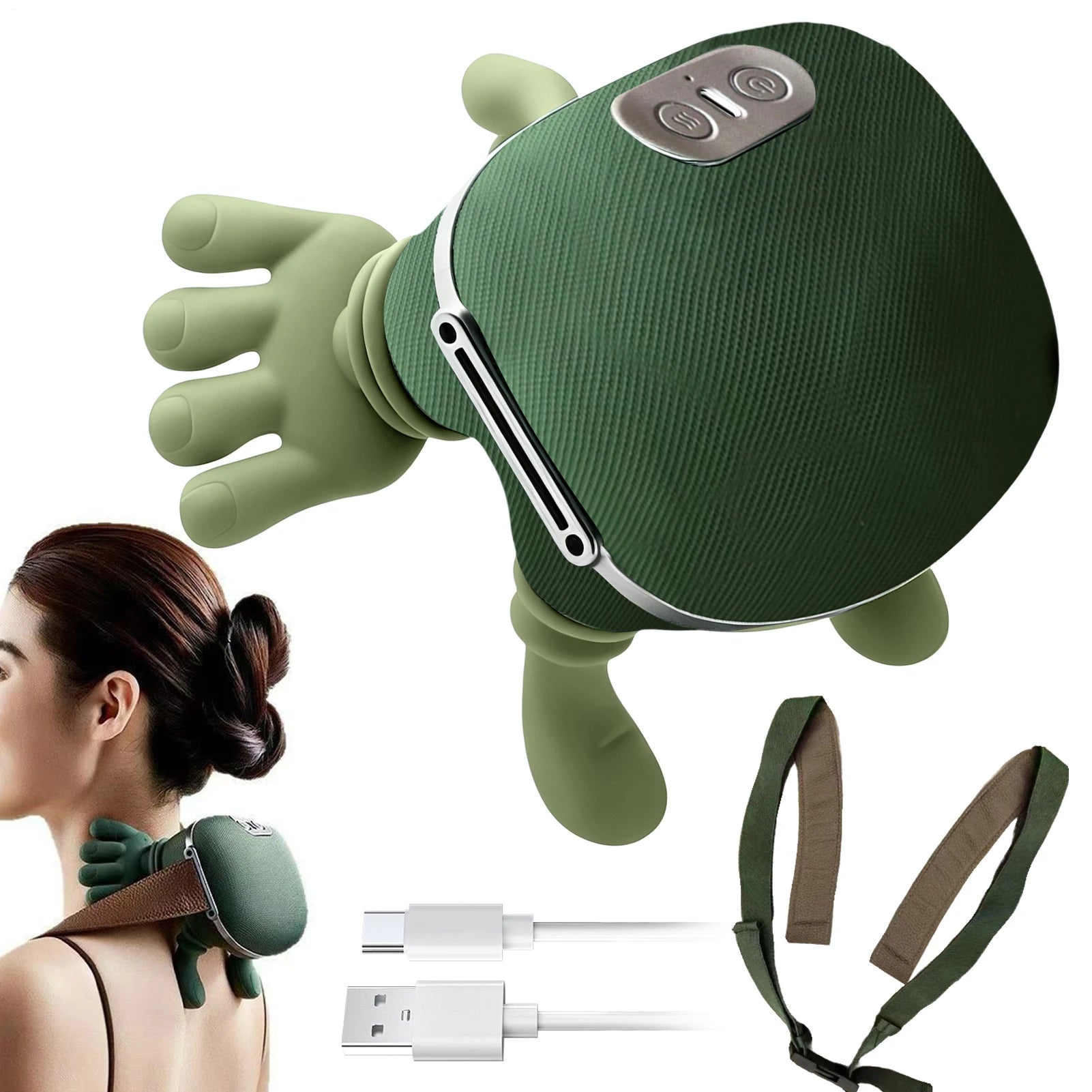 2025 New Neck Shoulder Massager Kneadings Massager Shawl 3-Level Modes Neck Cervical Waist Leg Body Muscles Massage Qme