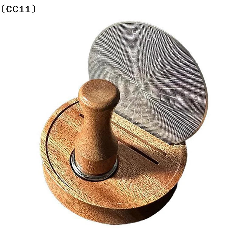 Espresso Puck Screen Magnetic Supplies Wood Handle 51 53 Stainless Qme