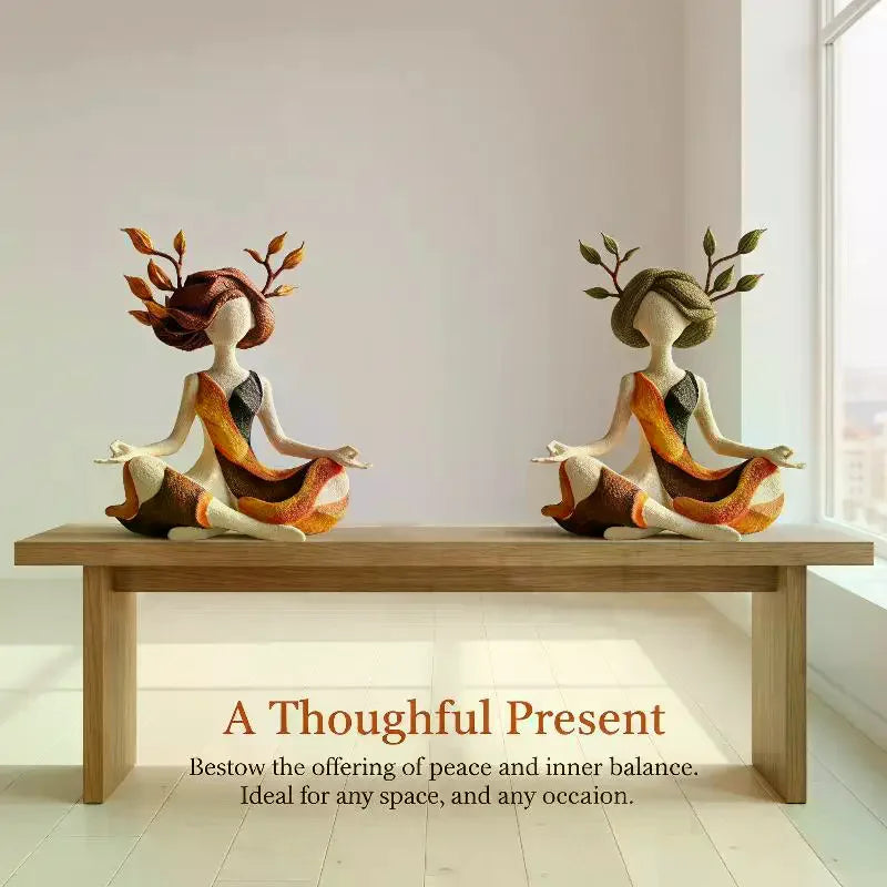 Resin Serenity Growth Meditation Figurine Aesthetic Mindfulness Abstract Yoga Sculpture Inner Peace Home Decor Statue Bedroom Qme