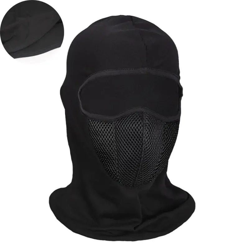 Headgear Men's and Women's Summer Outdoor Riding Ice Silk Mask Full Face Neck Fishing UV Breathable Sun Hat Patchwork Style Qme black