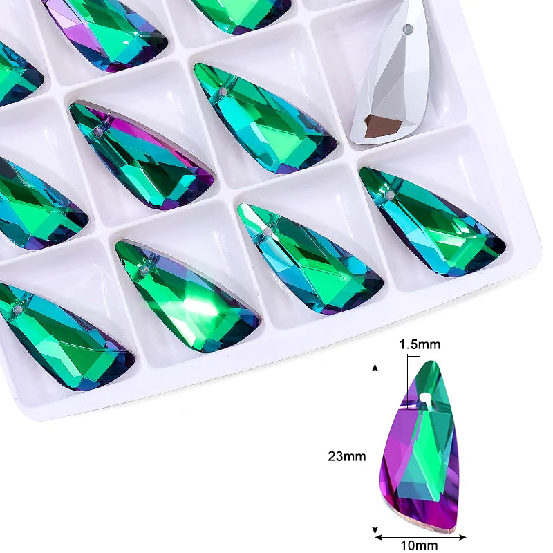 Crystal Pendant Beads Bright Color Single Hole Charm Glass Jewelry Beads Gems For Jewelry Making Supplies DIY Earrings Bracelet Qme 6-12pcs