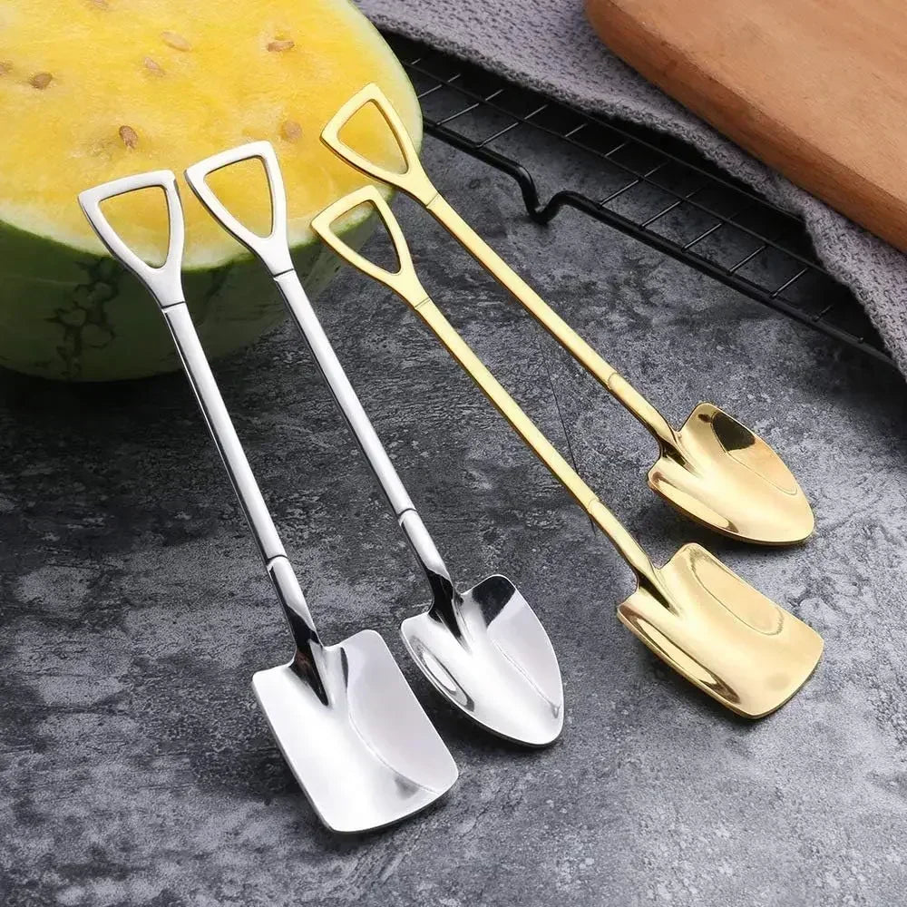 Creative Ice Cream Spoon INS Stainless Steel Shovel Coffee Tea Qme