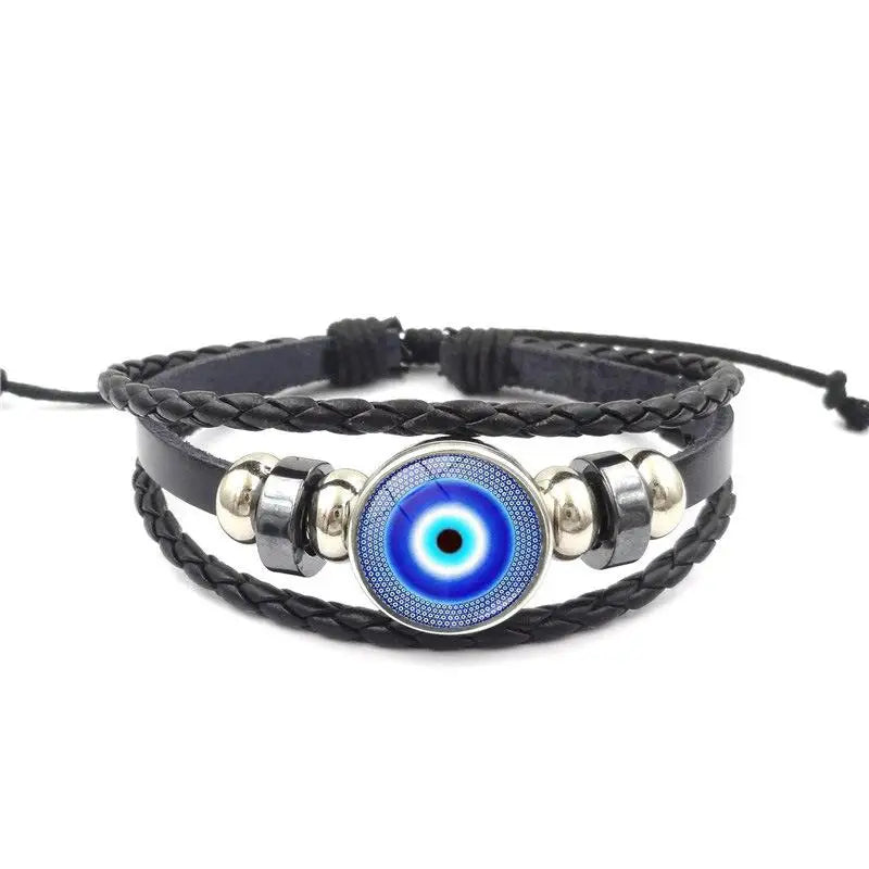 Handmade Woven Leather Multilayer Bracelet Bangles For Women Men Vintage Jewelry Gift Qme A5