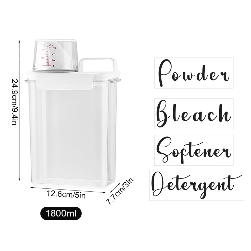 Laundry Detergent Dispenser for Laundry Room Orgnization and Storage 1100/1800/2300ml Laundry Powder Softener Container Qme 1800ml