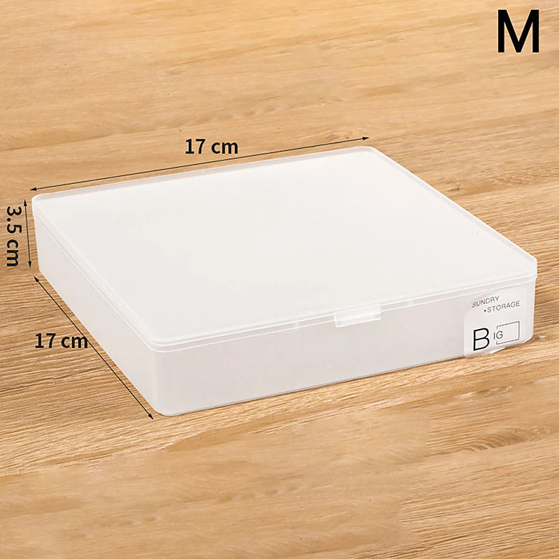 Photo Card Storage Box Desktop Cosmetic Organizers Transparent Qme M