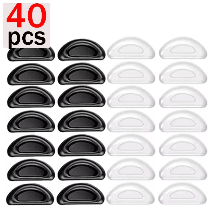 10/60pcs Glasses Nose Pads Adhesive Silicone Nose Pads Non-slip Transparent Nosepads for Glasses Eyeglasses Eyewear Accessories Qme mixed-40pcs