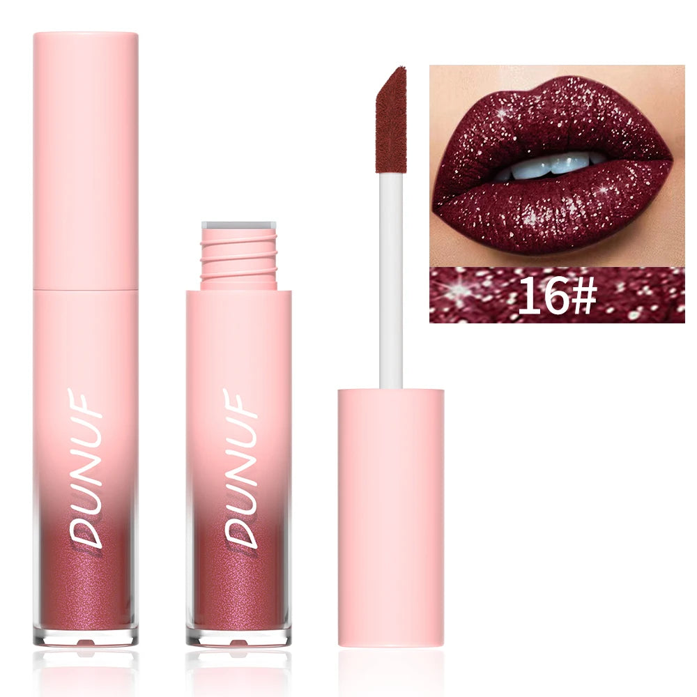 Pearlescent Lipstick Waterproof Long-lasting Lip Gloss Easy Paint Qme 16