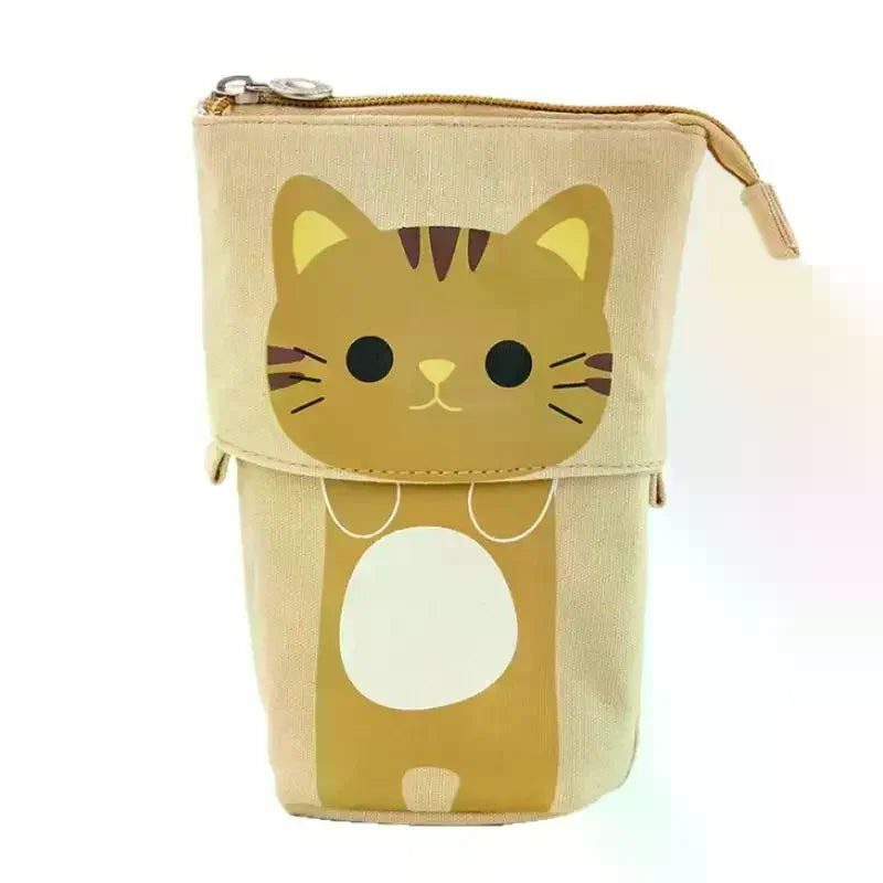 Retractable Pencil Case Kawaii DIY Printed Pen Large Capacity Holder Qme