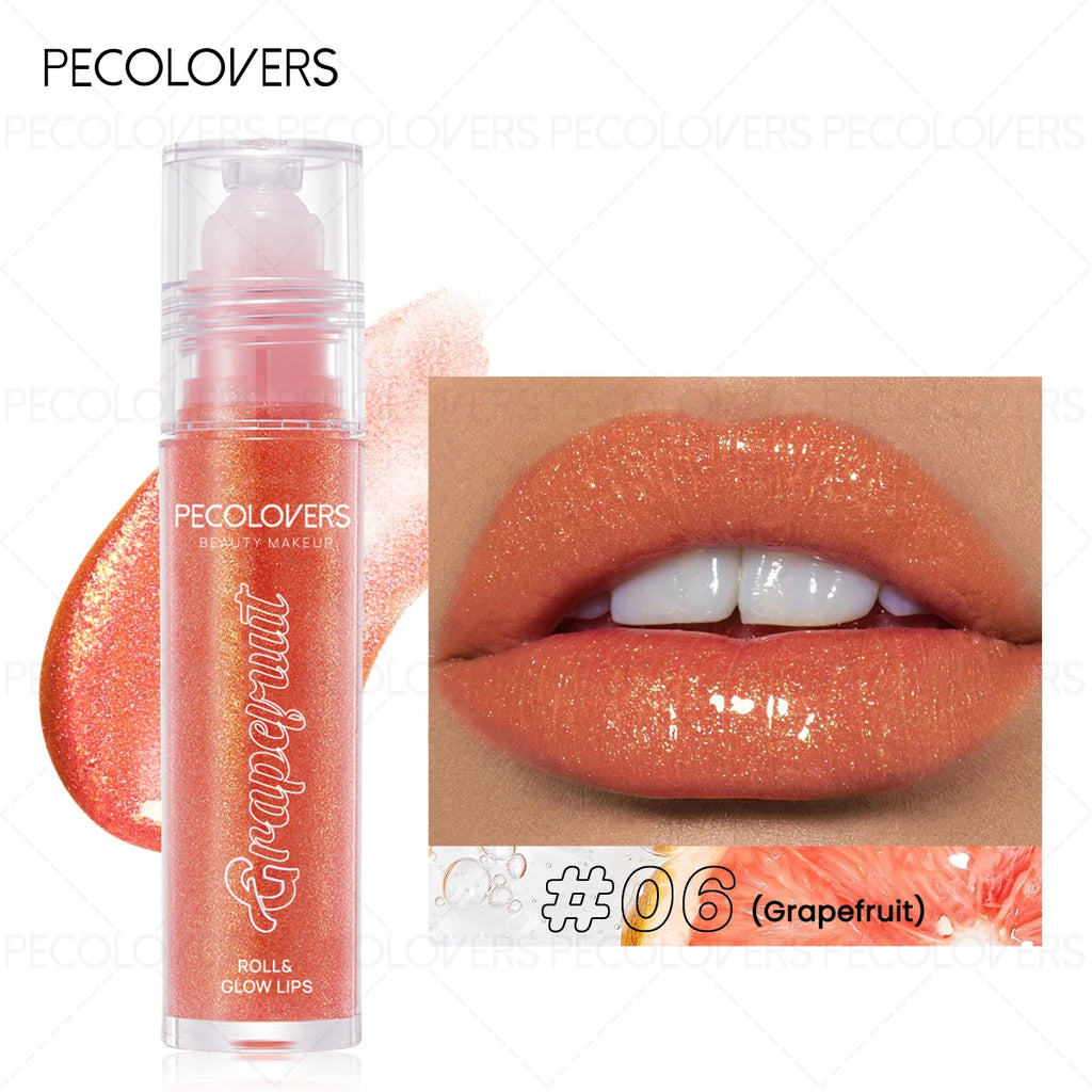 Roll-on Lip Gloss Fine Shimmer Tinted Balm Long-lasting Moisturizing Qme 06
