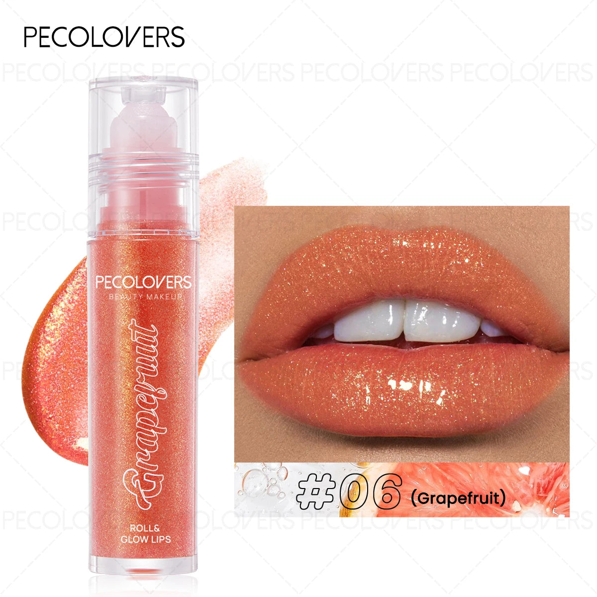 Roll-on Lip Gloss Fine Shimmer Tinted Balm Long-lasting Moisturizing Qme 06