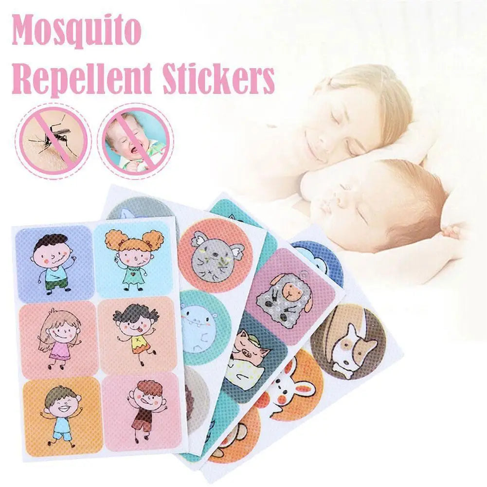 36/144Pcs Baby Mosquito Repellent Stickers Cartoon Patch Non-Toxic Natural Essential Oil Insect Bug Protector for Infants Toddl Qme