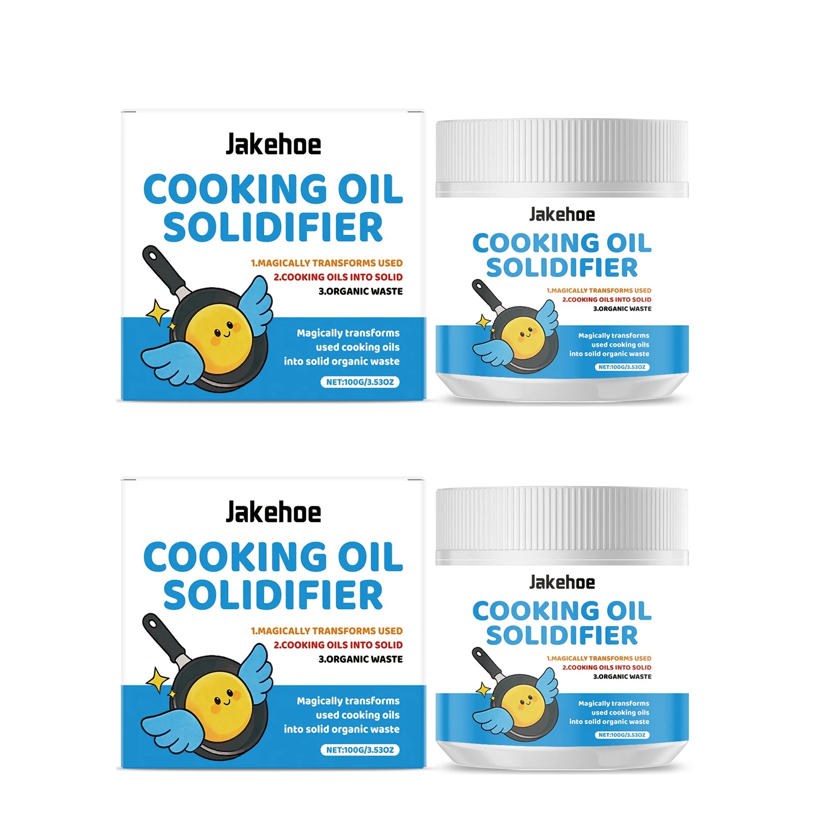 Waste Oil Coagulant Easily Solidify Kitchen Waste Oil Non-irritating Environmentally Friendly Kitchen Waste Oil Treatment Agent Qme 2 x 100g Boxed