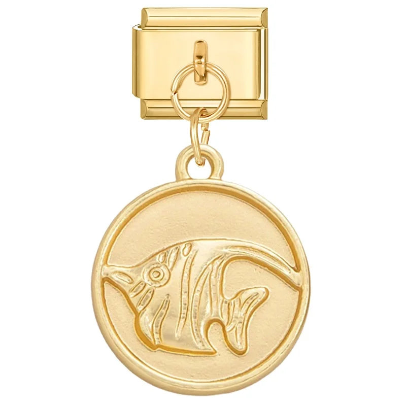 Wholesale Fashion Round Moon Shell Heart Seahorse Italian Charm Link