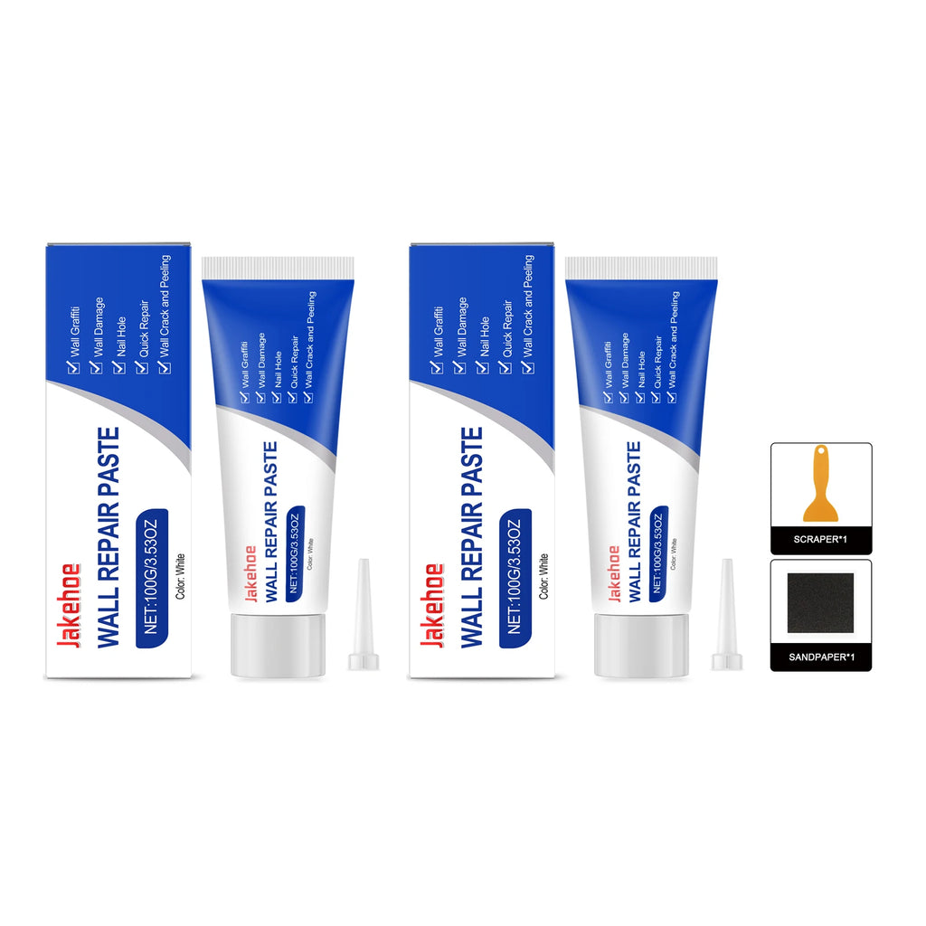 Wall Repair Paste Repair Wall Damage & Graffiti Fill Nail Hole Prevent Wall Cracking Peeling Restore Smoothness Wall Repair Kit Qme 2pcs Boxed