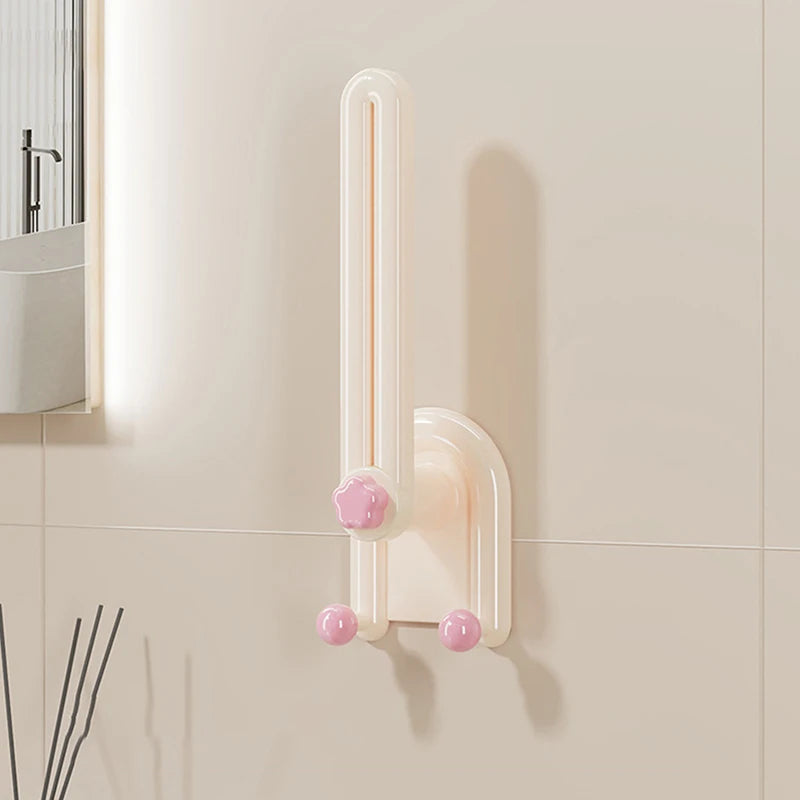 Scrunchies Storage Rack Kitchen Plastic Hairband Hook L-shape Space Qme White