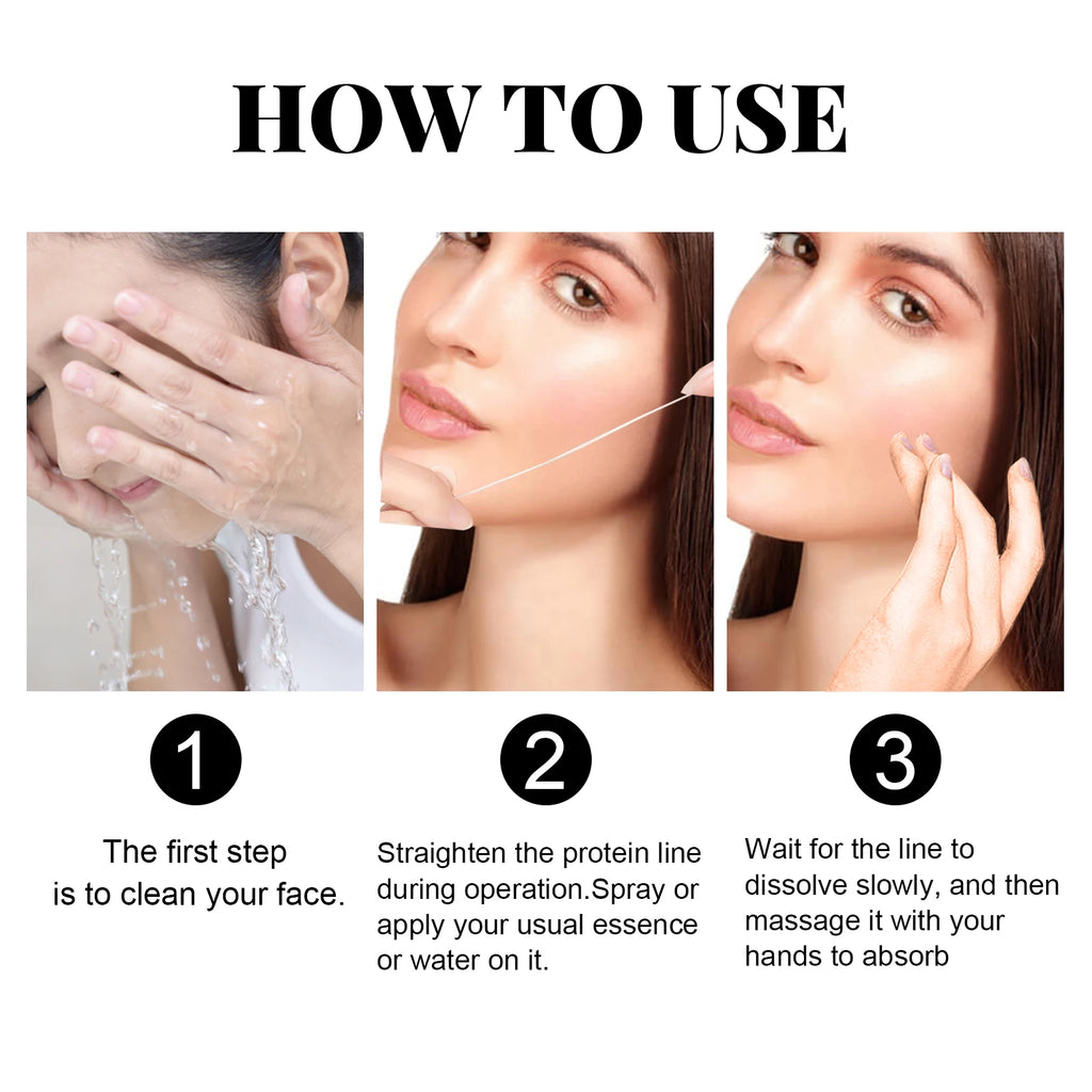 Protein Thread Lifting Set Fade Fine Lines Wrinkle Absorbable Protein Threads Collagen Face Filler Firming Moisturizing Serum Qme