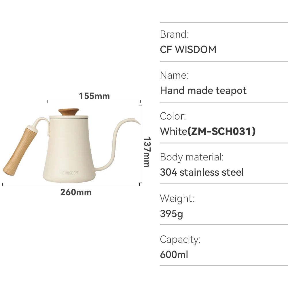 CF WISDOM Classic Vintage Stainless Steel Coffee Drip Pot Temperature Qme ZM-SCH031