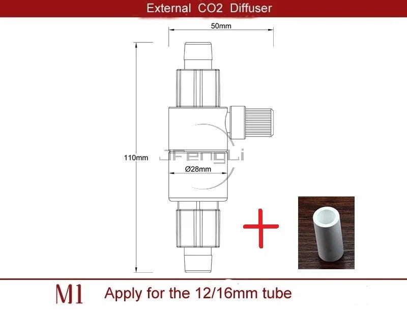 Qanvee CO2 Diffuser Atomizer System Plant Aquarium Fish Tank Reactor Shrimp Turtle Kit Accessories Akvarium Sprayer Cylinder Qme M1 and M1Replace