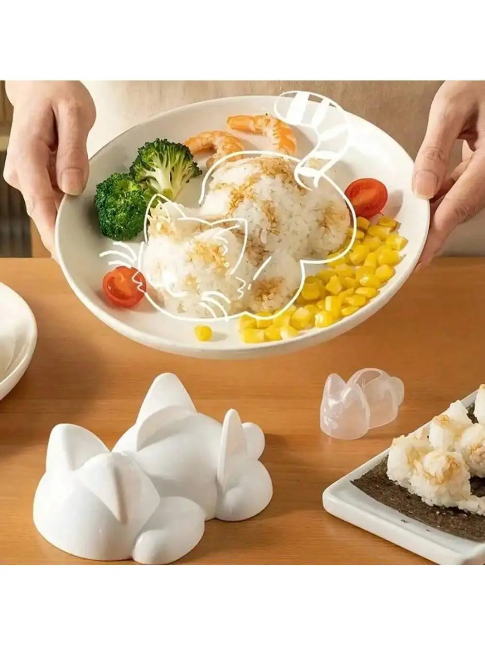 Cat Shaped Sushi Mouldsushi Mold Creative Rice Ball Maker Portable Qme