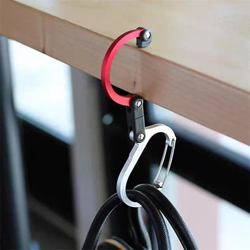 Hybrid Gear Clip Carabiner Rotating Hook Clip Non-Locking Strong Clips For Camping Fishing Hiking Travel Backpack Out Qme
