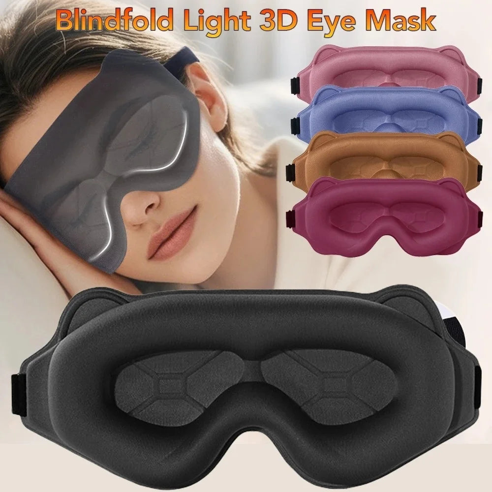 3D Sleeping Mask Slaapmasker Night Sleep Patch Portable Eyemask Pad Sleeping Mask Eyepatch Blindfold Light Travel Nap Eye Mask Qme