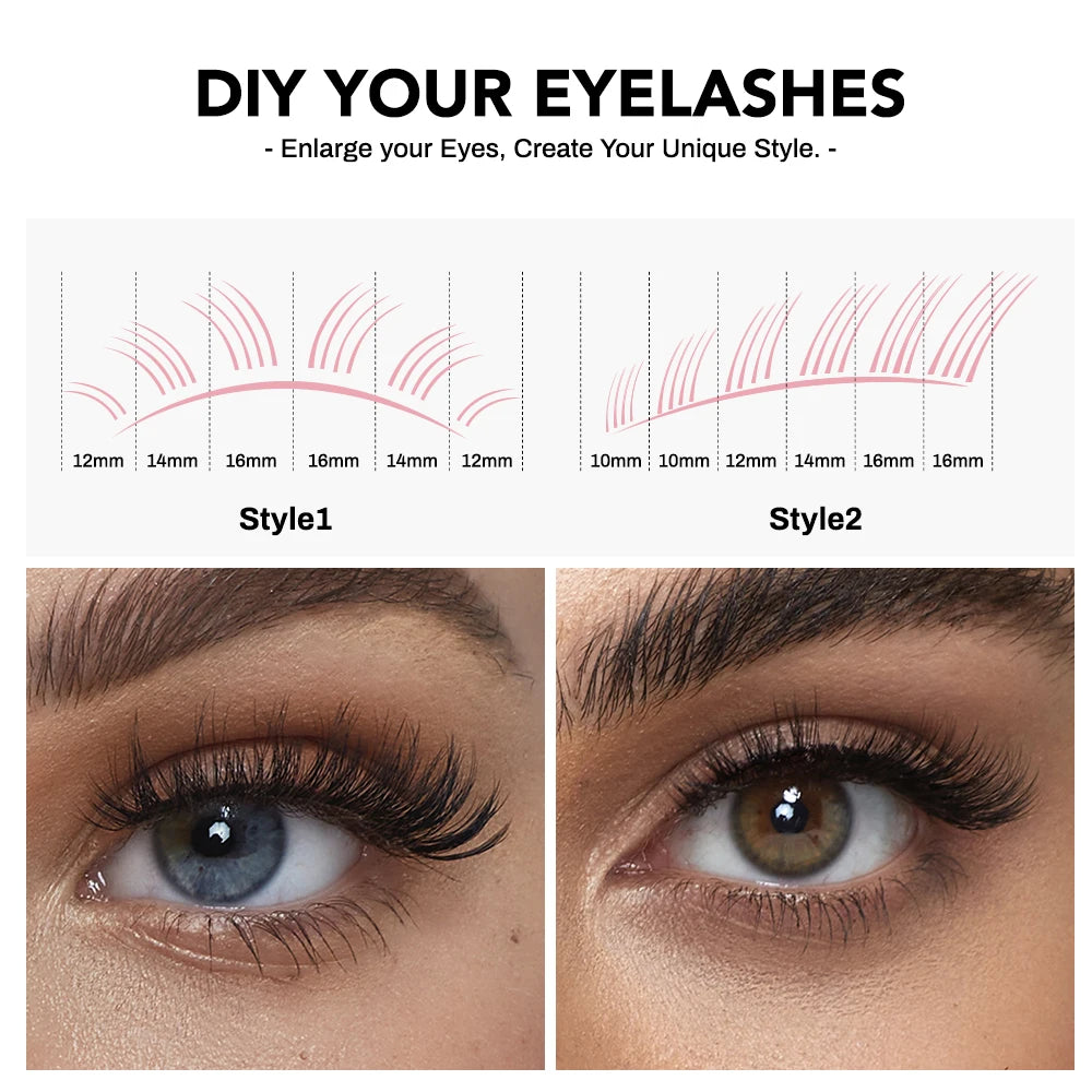 NATUHANA Cluster Eyelashes DIY Lash Extension Mix Styles Clusters Qme