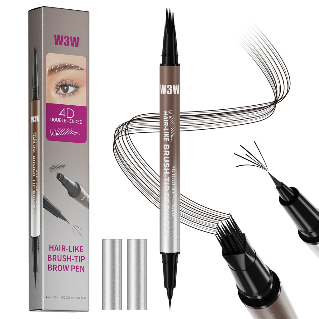 2-in-1 Dual-Ended Eyebrow Pen with Tip brow pen and Precise Brush-Tip, Brow Pen for Natural Waterproof and Long-Lasting Brows Qme