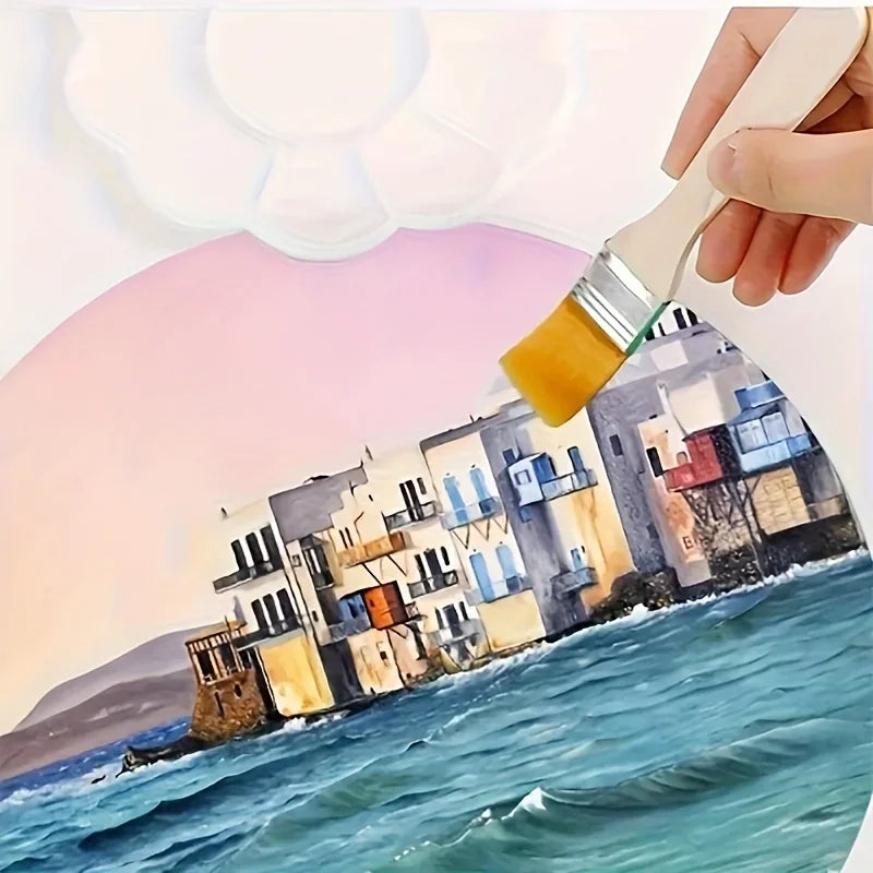 10Pcs Wooden Handle Nylon Bristle Paint Brush for Oil Painting, Dusting and Cleaning - Unrechargeable Hand Tool Set Without Batt Qme