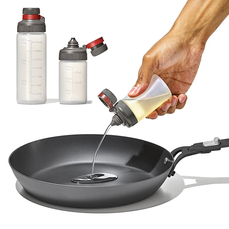 3 Leak-proof Squeeze Bottle Scale Kitchen Salad Sauce Portable Oil Qme