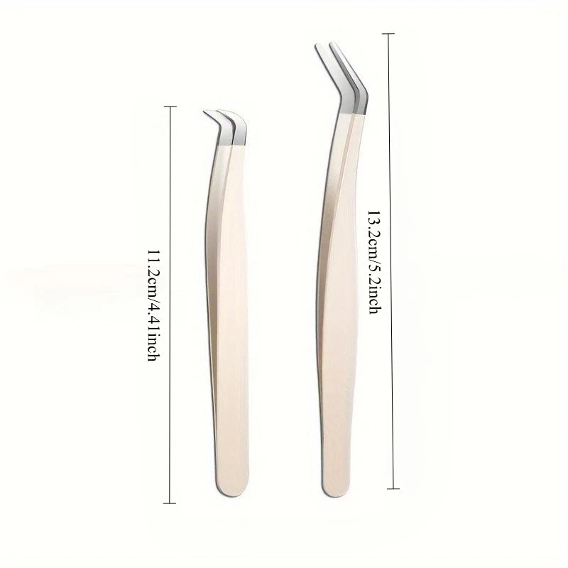 Eyelash Applicator Tool DIY Lash Tweezers Curved Eyelash Tweezers For Easy Lashes Application And Removal Qme