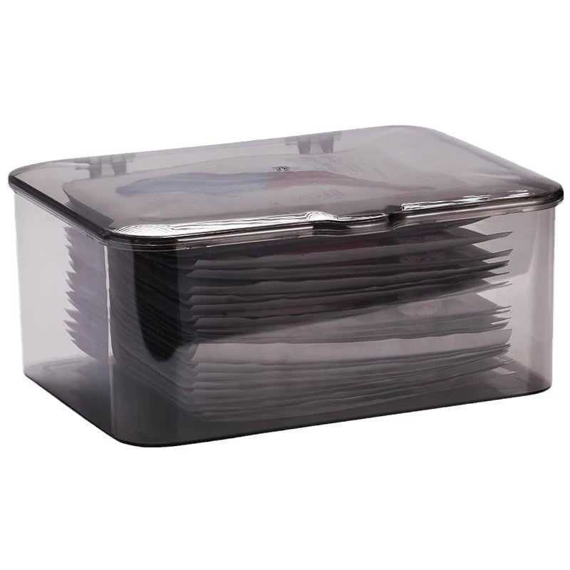 Lid Jewelry Make Up Organizer Home Desktop Storage Box Transparent Qme