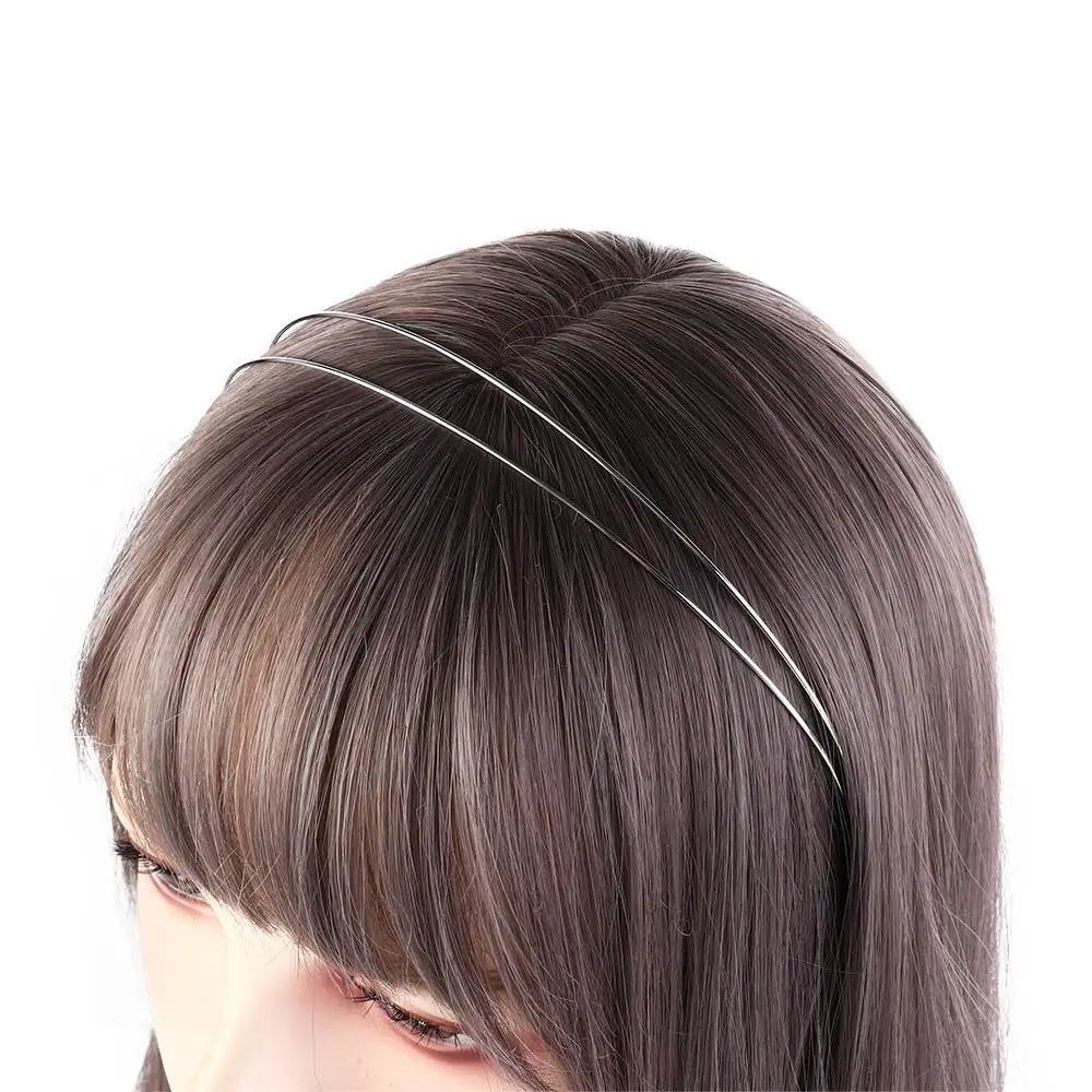 Hair Accessories Alloy Double Root Hair Bands Silver Thin Retro Gold Head Hoop Headdress Simple Metal Hair Hoop Work Qme